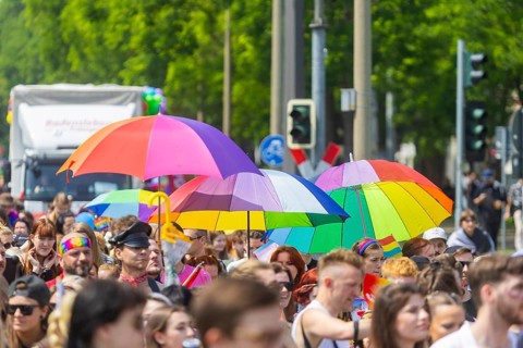 Christopher Street Day in Dresden, Dresden, Saxony, Germany, Europe