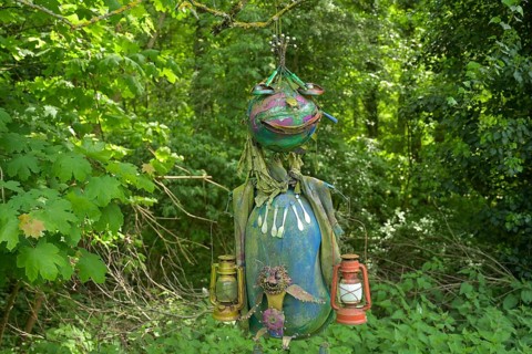 Art object, sculpture meadow, figure park, Rappennestgiessen nature reserve, Burkheim am