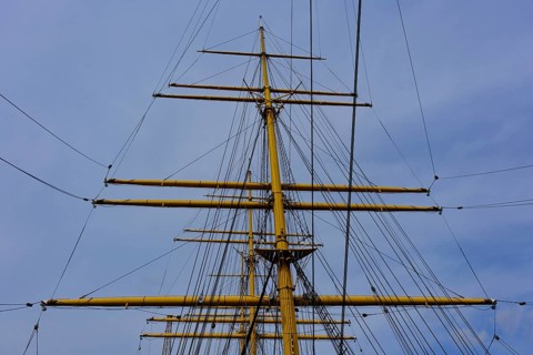 Old sailing ship in the Hamburg Harbour Museum, Hanseatic City of Hamburg, Germany, Europe