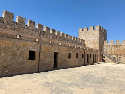 View of the inner courtyard of Fort Fortezza Fortetza Frangokastello, Venetian fort built by the