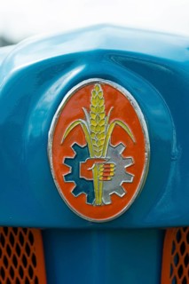 Fordson Major tractor, company logo on light blue painted bonnet, Offenbach, Dreieich, Hesse,