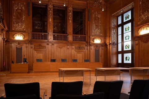 Interior photo, large courtroom, Federal Administrative Court, former Imperial Court of Justice,
