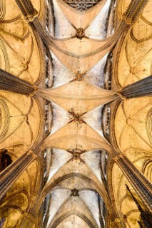 Interior view, La Catedral de la Santa Creu i Santa Eulalia, Barri Gotic, Barcelona, Catalonia,