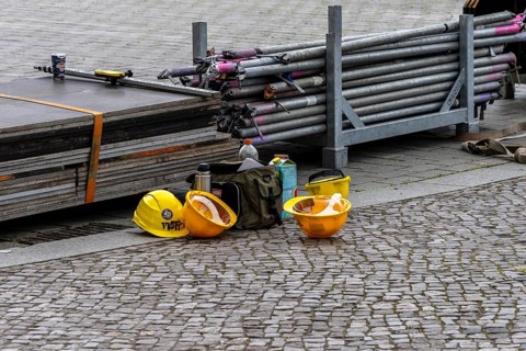 Brandenburg Tor and Strasse des 17. Juni, preparations for the fan mile on the occasion of the