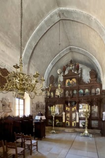 Interior of right aisle of church Monastery Church Transfiguration Church dedicated to Saint