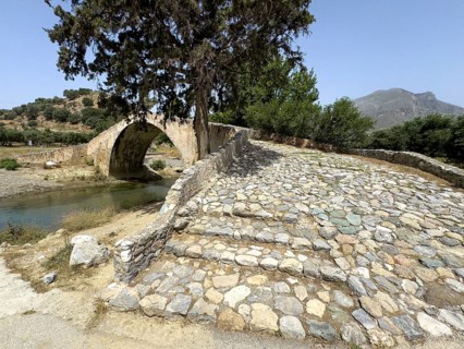 View of stairway with coarse cobblestones in the centre of the picture Steps of historic classical