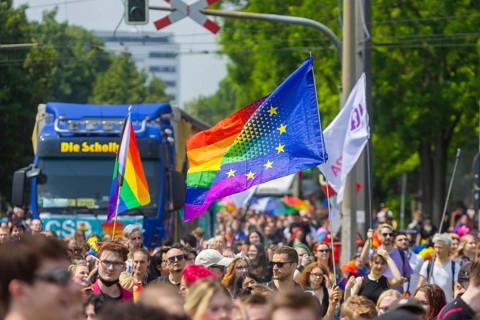 Christopher Street Day in Dresden, Dresden, Saxony, Germany, Europe