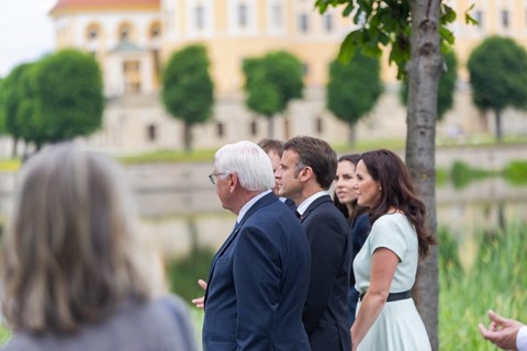 French President Emmanuel Macron visits the Federal Republic of Germany with his woman Brigitte, at