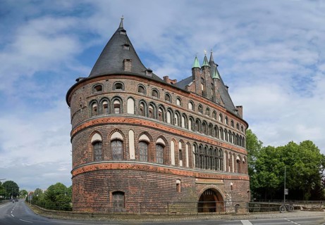 Holstentor, east side, Holstentorplatz, Luebeck, Schleswig-Holstein, Germany, Europe