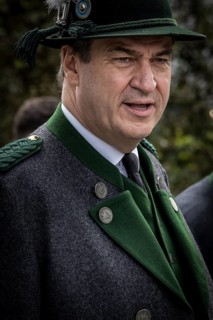 Patron saint's day, parade, event, portrait, Markus Soeder, Lenggries, Bavaria, Germany, Europe