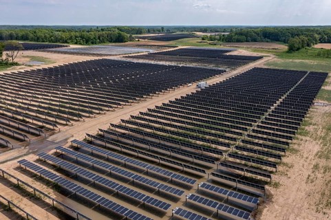 Albion, Michigan, A section of the River Fork solar power project. The project uses about half a