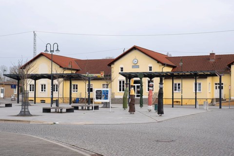 Main railway station, Neustrelitz, Mecklenburg-Vorpommern, Germany, Europe