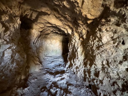 Cave with rock-cut passageway on the site of the historic fortress Fortetza Fortezza of Rethymno
