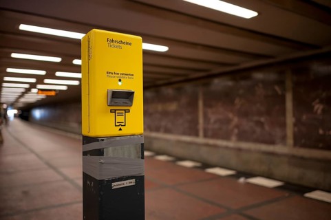 Ticket validator, ticket validation machine, tickets, stop, platform, Wittenbergplatz station,