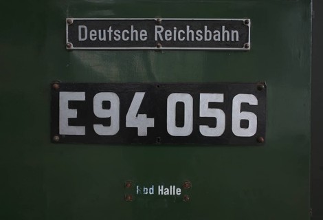 Type plate of the class E94 electric locomotive, Deutsche Reichsbahn DR, also German Crocodile,