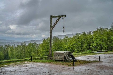 Gallows, Struthof concentration camp, Natzweiler, Alsace, France, Europe