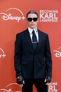 Karl Lagerfeld doppelganger at the German premiere of Becoming Karl Lagerfeld at the Zoo Palast