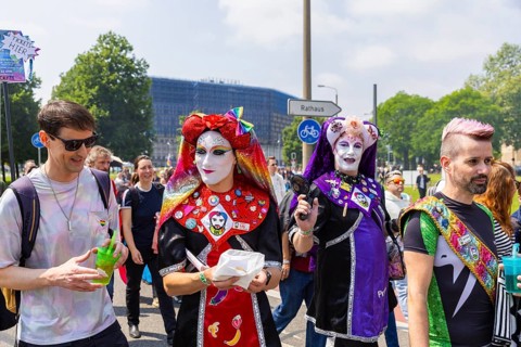 Christopher Street Day in Dresden, Dresden, Saxony, Germany, Europe