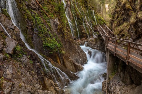 Wimbachklamm gorge in Ramsau near Berchtesgaden, Germany, Europe