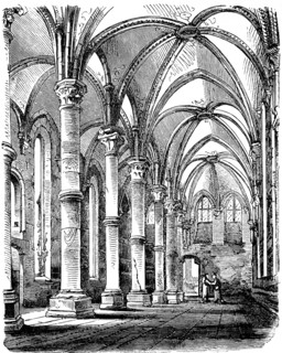 Summer refectory in Maulbronn Monastery, 14th century, Baden-Württemberg, portico, church building