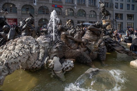 Fountain the marriage carousel, designed after a poem by Hans Sachs, designed by the sculptor