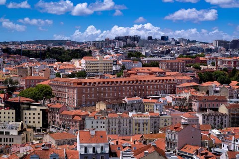 View from the viewpoint Miradouro da Graça, also Sophia de Mello Breyner Andresen, city view,