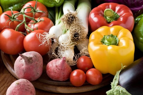 A selection of fresh organic vegetables