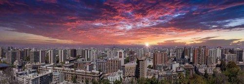 Santiago de Chile panoramic center skyline and residential city center