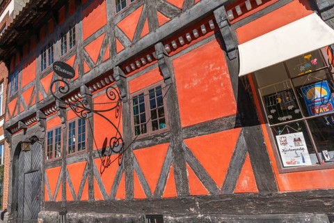 Kerteminde, Museum Farvergarden, colour garden or dye garden, cultural history, half-timbered