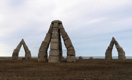 The Arctic Henge stone circle in Raufarhofn in the north-east of Iceland
