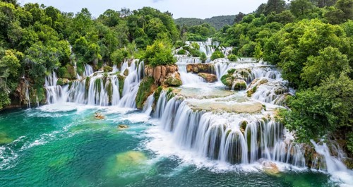 Krka Waterfall, Skradinski Buk, Krka National Park, Dalmatia, Croatia, Europe