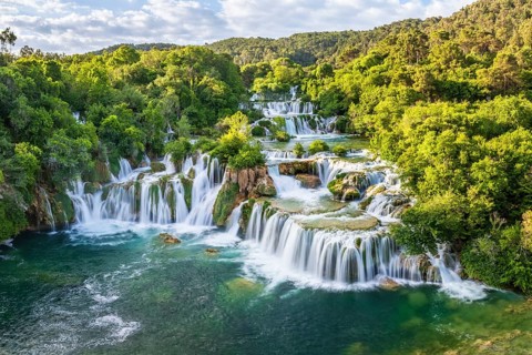 Krka Waterfall, Skradinski Buk, Krka National Park, Dalmatia, Croatia, Europe