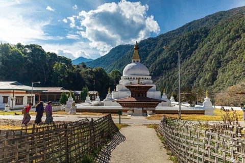 Chorten Kora in Trashiyangtse, Eastern Bhutan. Chorten Kora is an important stupa next to the