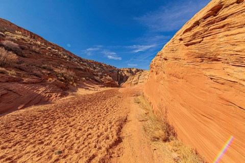 Nice vista at the Waterholes Canyon near Page, Arizona