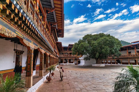 The Punakha Dzong Monastery in Bhutan Asia one of the largest monestary in Asia