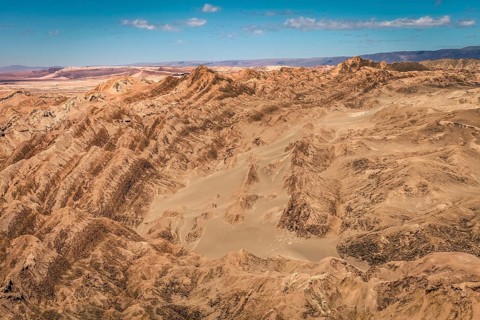 Arid landscape at the Valley of the Moon in Chile