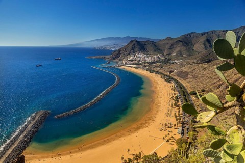 The beach of Las Teresitas, a famous beach near Santa Cruz de Tenerife