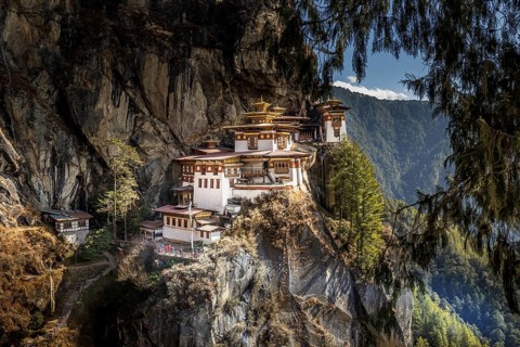 The Taktshang Palphug monastery on it's steep cliff