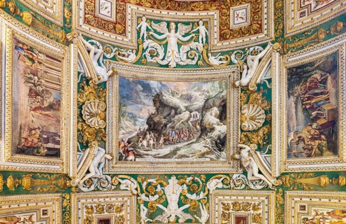 Beautiful details of the ceiling at the Vatican Museum