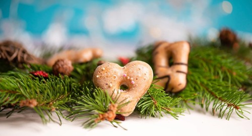 Nurnberg elisen gingerbread mix, traditional german christmas sweets with fir branches and pine