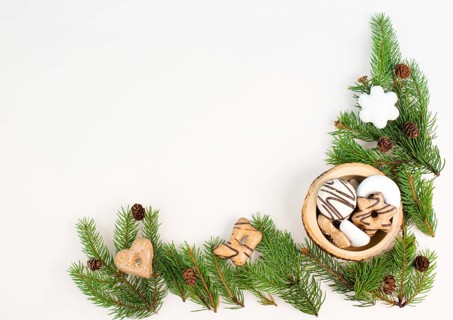 Nurnberg elisen gingerbread mix, traditional german christmas sweets with fir branches and pine