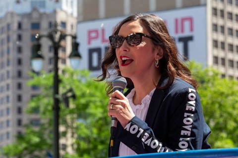 Detroit, Michigan USA, 9 June 2024, Gay, lesbian, bisexual, and transgender activists and their