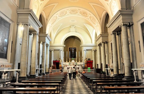 Chiesa di San Michele, interior view, start of construction 987, Volterra, Tuscany, Italy, Europe,