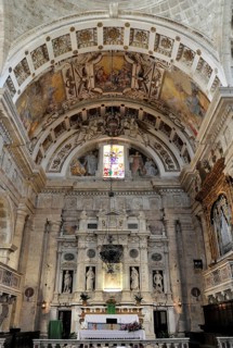 Interior view, pilgrimage church, Renaissance church of San Biagio, architect built 1519-1540,