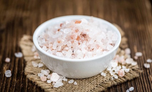 Portion of Pink Salt (close-up shot, selective focus)