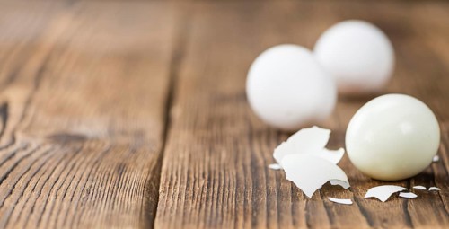 Some bolied Eggs (selective focus) as detailed close-up shot