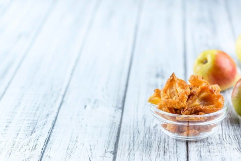 Dried Pears (selective focus) on an old wooden table