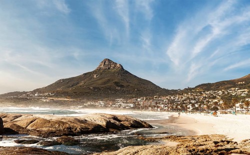 Camps Bay (Cape Town), Soutch Africa with a fantastic sky during winter season