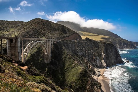 Bixby Creek Bridge at coast highway 1 in California, USA, North America