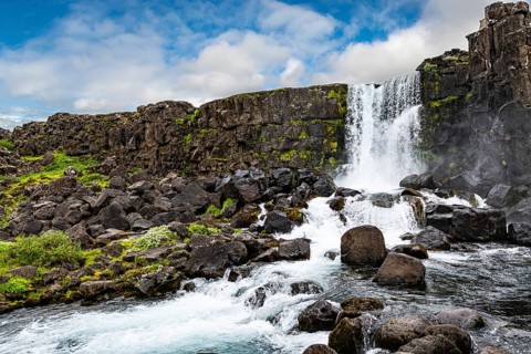 Thingvellir National Park in the western part of Iceland during a sommer day